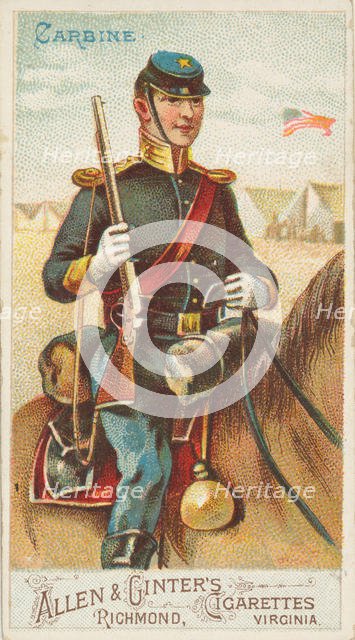 Carbine, from the Arms of All Nations series (N3) for Allen & Ginter Cigarettes Brands, 1887. Creator: Allen & Ginter.