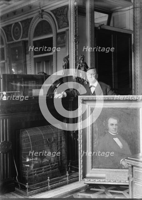 George E. Badger, Secretary of The Navy, 1841 and Secretary Daniels with Portrait of Badger, 1913. Creator: Harris & Ewing.