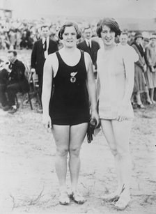 Trudy Ederle & sister, between c1915 and c1920. Creator: Bain News Service.