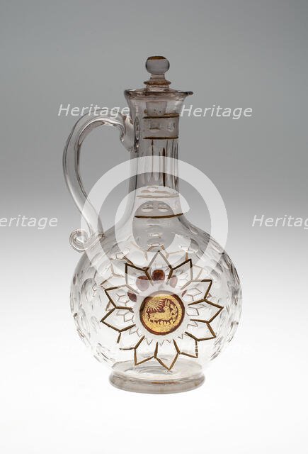 Bottle, Bohemia, c. 1730. Creator: Bohemia Glass.