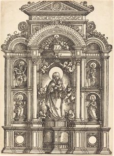 Altar with the Virgin and Child and Saints Christopher, Barbara, George and Catherine, c1520. Creator: Albrecht Altdorfer.