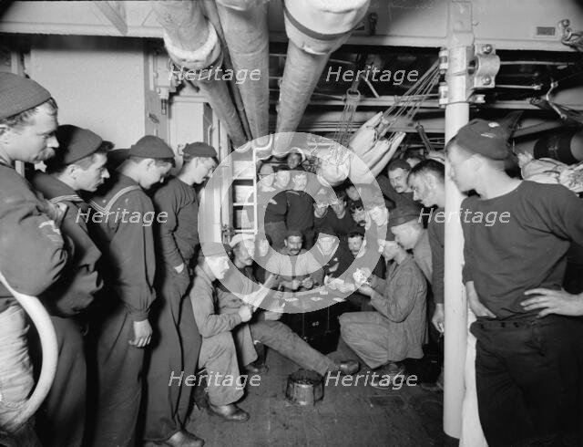 U.S.S. Brooklyn, a little game, between 1896 and 1899. Creator: Unknown.