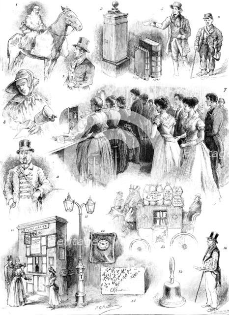 The Penny Postage Jubilee Celebration at Guildhall: exhibition of Post-Office relics..., 1890. Creator: P Naumann.