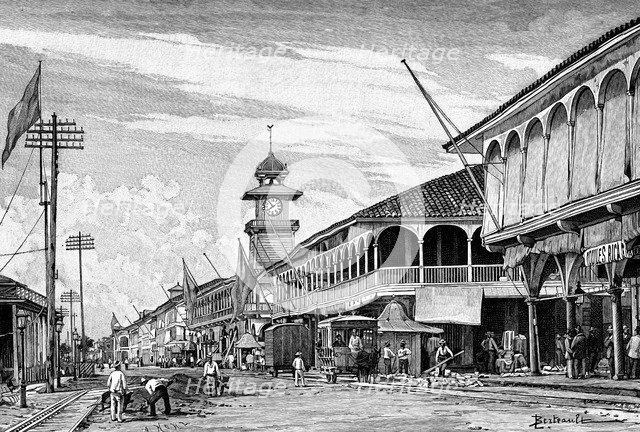 A street in Guayaquil, Ecuador, 1895. Artist: Unknown