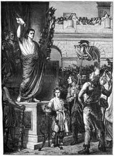 Augustus presents the constitution, Lyon, France, 10 BC (1882-1884). Artist: Unknown