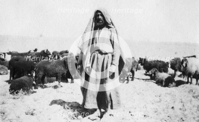 Arab shepherd, Kazimain area, Iraq, 1917-1919. Artist: Unknown