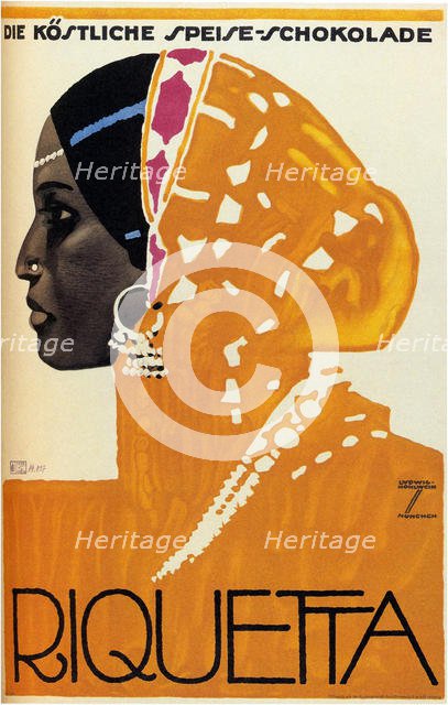 Riquetta Chocolate, 1925. Artist: Hohlwein, Ludwig (1874-1949)
