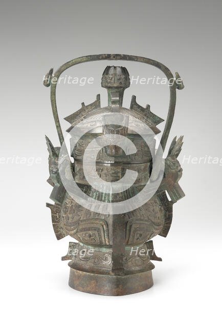 Lidded ritual wine container (you) with birds, Early Western Zhou dynasty, ca. 1050-1000 BCE. Creator: Unknown.