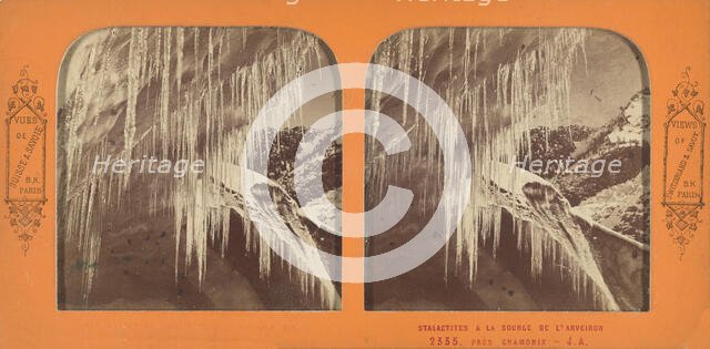Stalactites a la Source de l'Arveiron pres Chamonix, 1860s. Creator: Adolphe Block.