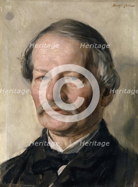 Portrait of Gustav Freytag (1816-1895) , 1886. Creator: Stauffer-Bern, Karl (1857-1891).