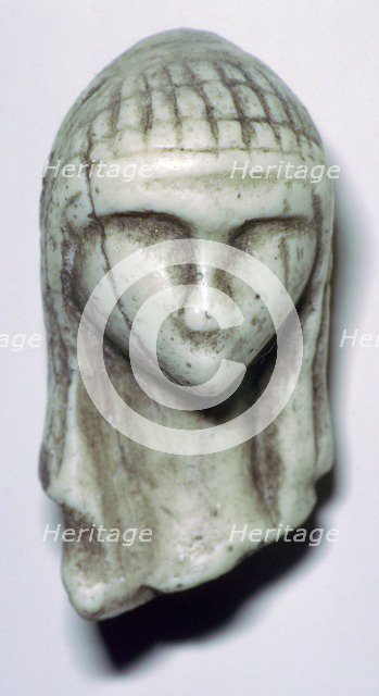 Paleolithic ivory female head. Artist: Unknown