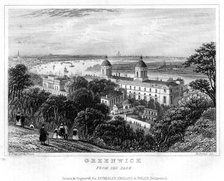 Greenwich, from the Park, London, 19th century.Artist: H Bond