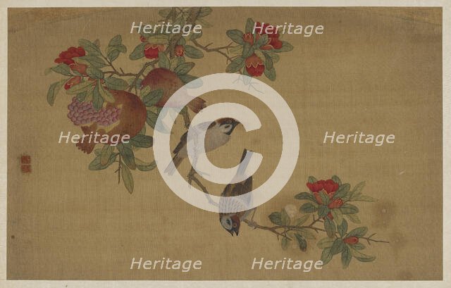 Birds, Fruit, and Flowers, Qing dynasty, 1741. Creator: Wu Zhang.