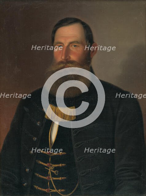 Portrait of a man with a beard and mustache, 1860-1865. Creator: Peter Michal Bohún.