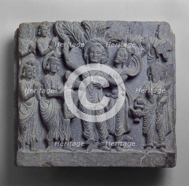 Relief depicting the birth of the Buddha, 150-250. Artist: Unknown.
