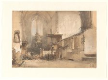 Interior of the church in Oosthuizen, 1827-1891. Creator: Johannes Bosboom.