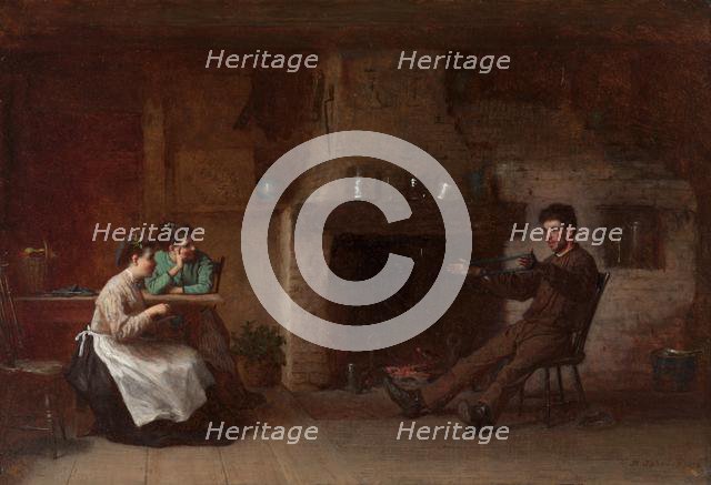Winding Yarn (Interior of a Nantucket Kitchen), 1872. Creator: Eastman Johnson (American, 1824-1906).