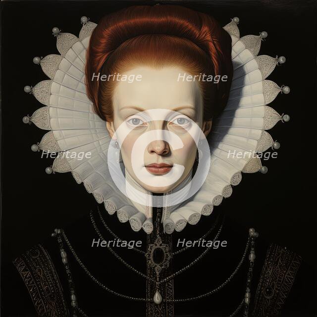 AI Image - Portrait of Mary, Queen of Scots, 1560s, (2023).  Creator: Heritage Images.