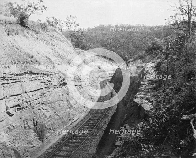 Toowoomba Range railway near Ballard's Camp, c1894. Creator: Poul C Poulsen.