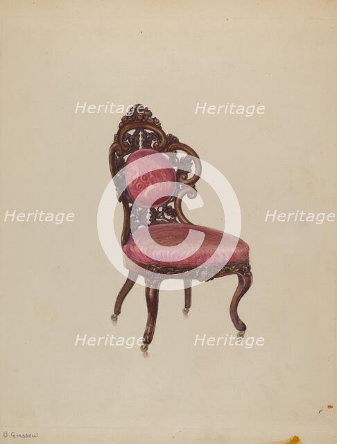 Side Chair (one of four), c. 1937. Creator: Bernard Gussow.