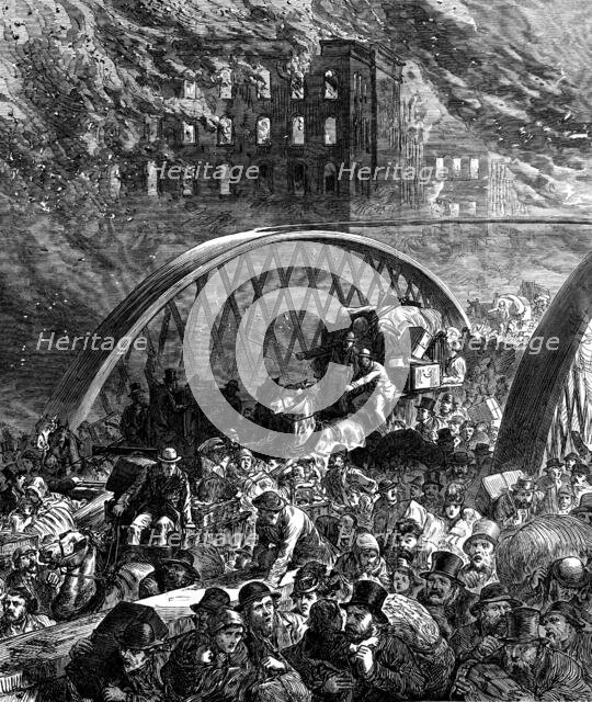 The Chicago Fire: the Randolph-Street Bridge, 1871. Creator: Unknown.