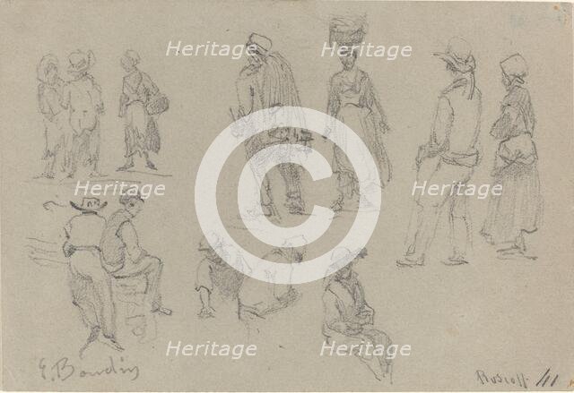 Provincial Figures, late 19th century. Creator: Eugene Louis Boudin.