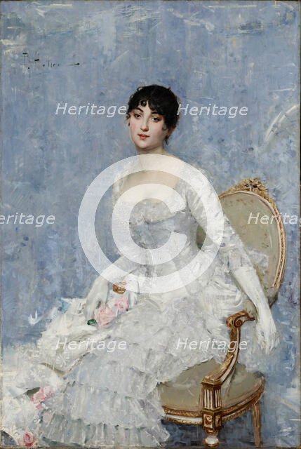 Young Lady in White, about 1880. Creator: Paul Helleu.