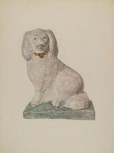 Chalkware Dog, c. 1940. Creator: Sadie Berman.