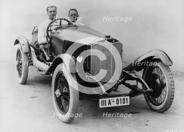 Alfred Neubauer behind the wheel of a 2-litre Daimler, Targa Florio, 1924. Artist: Unknown