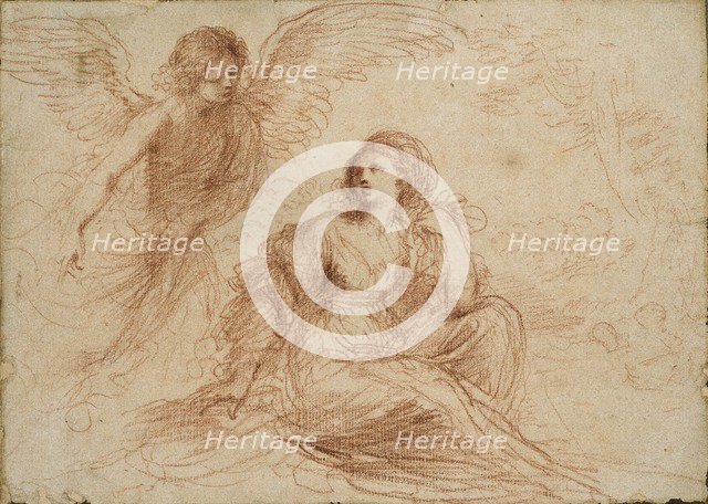 An angel appearing to Hagar and Ishmael, c1653. Artist: Guercino.