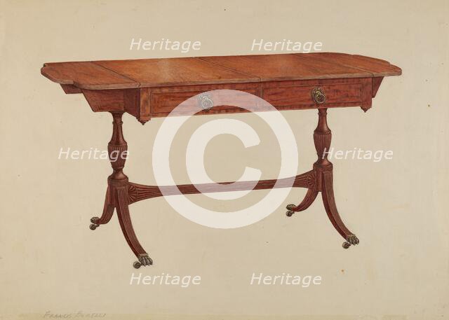 Sofa Table, c. 1939. Creator: Francis Borelli.