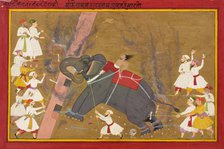 The elephant Khanderao Bahadur killing Sham Mahavat, ca. 1700. Creator: Unknown.