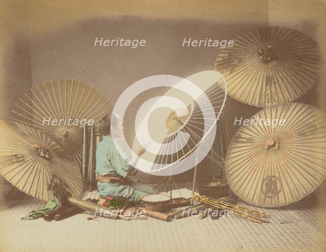 Umbrella Maker, 1870s-1890s. Creator: Kusakabe Kimbei.
