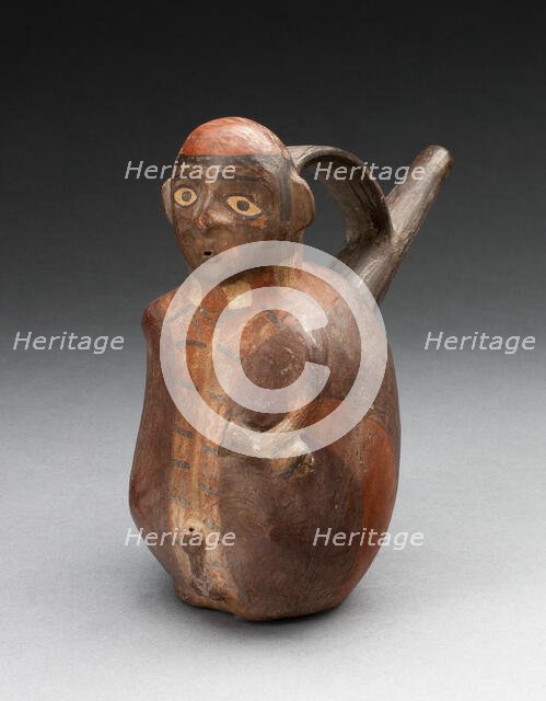 Single-Spout Vessel in the Form of a Figure Holding a Jar, A.D. 600/1000. Creator: Unknown.