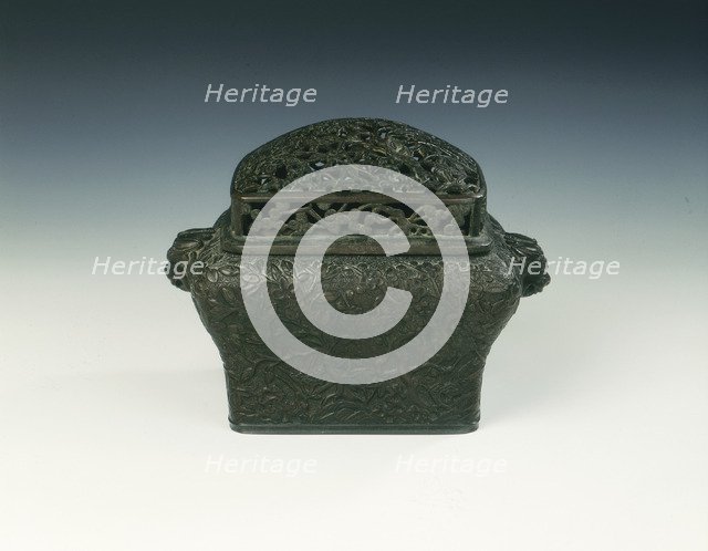 Bronze foot warmer, Transitional period, China, 1620-1683. Artist: Unknown