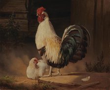 Cock and Hen, 1867. Creator: Ferdinand von Wright.