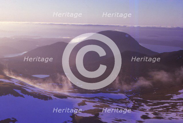 Sunset from slopes of An Teallach, Ross-Shire, Scotland in April, 20th century. Artist: CM Dixon.