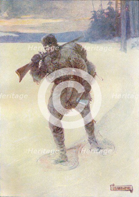 'Alone Across The Trackless Snow', c1908, (c1920). Artist: Joseph Ratcliffe Skelton.
