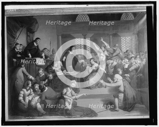 Trial of George Jacobs of Salem for witchcraft, c.between 1900 and 1912. Creator: Unknown.