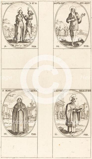 St. Apollonia; St. Guillaume; St. Scholastica; St. Saturnin. Creator: Jacques Callot.