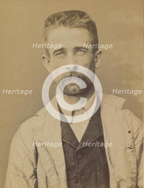 Livenais (ou Livenay), André. 39 ans, né à Renazé (Mayenne). Garçon de magasin. Anarchiste..., 1894. Creator: Alphonse Bertillon.