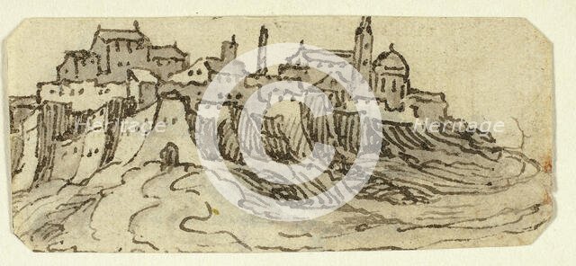 View of Hill Town with Cathedral, n.d. Creator: Unknown.