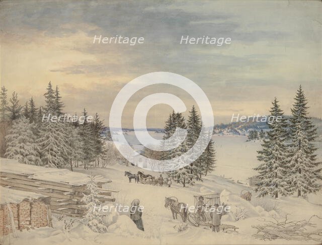 Winter Landscape from Savo, 1840-1849. Creator: Magnus von Wright.