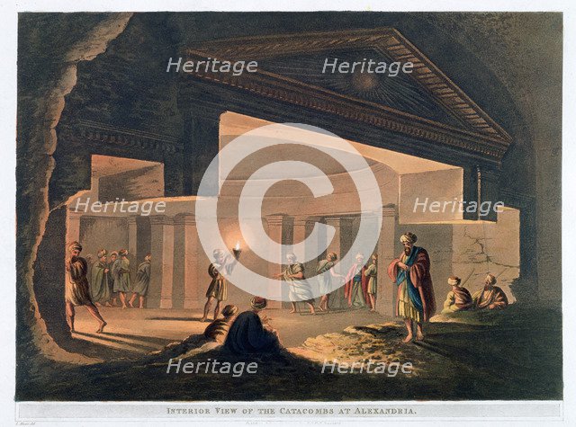 'Interior View of the Catacombs at Alexandria', Egypt, 1802. Artist: Thomas Milton