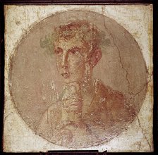 Roman portrait painting of a young man, Pompeii, Italy. Artist: Unknown