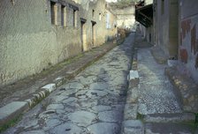 Paved street in the Roman town of Herculaneum, 1st century. Artist: Unknown