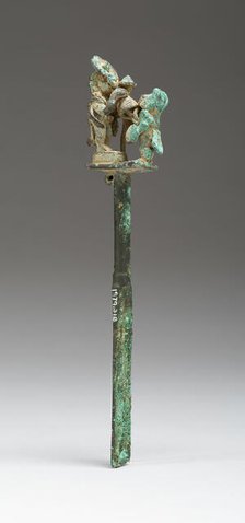 Blade with Two Figures in Presentation Scene, 100 B.C./A.D. 500. Creator: Unknown.