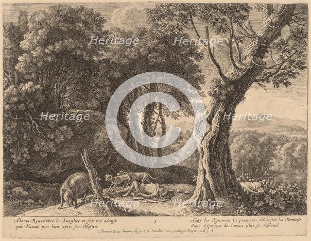 Death of Adonis. Creator: Herman van Swanevelt.