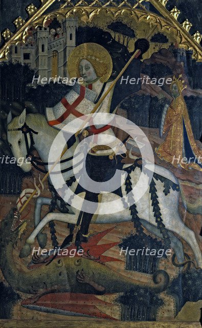 Saint George', central table of a missed altarpiece from the Franciscan Convent of Inca.