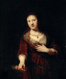 Saskia with the red flower, 1641. Creator: Rembrandt van Rhijn (1606-1669).